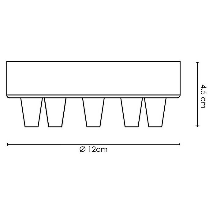 Home Sweet Home Lampenbaldachin5-fach, Schwarz, Metall Sketch