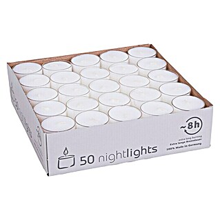 Teelichter Nightlights (50 Stk., Weiß)