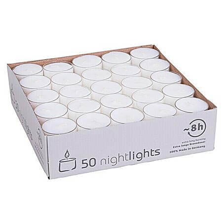 Teelichter Nightlights (50 Stk., Weiß)