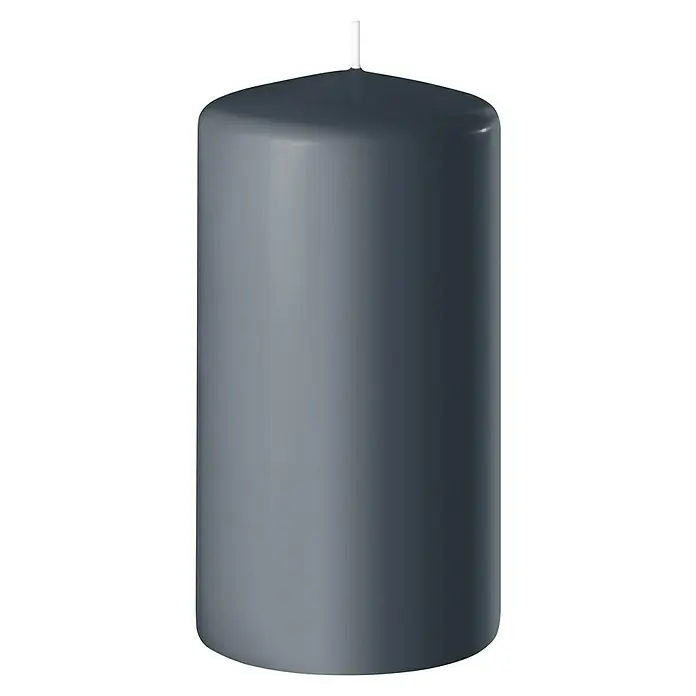 Stumpenkerze Safe - Ø x H: 6 x 10 cm, Anthrazit - Elegante graue Stumpenkerze. Die Kerze ist zylindrisch mit einem weißen Docht und verleiht jedem Raum eine warme und stilvolle Atmosphäre.