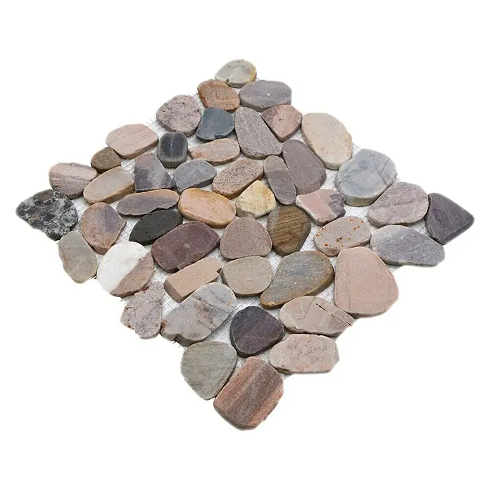 Mosaikfliese Kiesel XKS 404 - 31,5 x 31,5 cm, Beige/Grau, Matt - Mosaikfliese aus Natursteinen in verschiedenen Farben und Formen für ein natürliches und elegantes Ambiente.