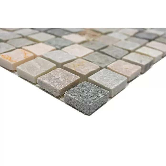 Mosaikfliese Quadrat XQM 10XS - 30,5 x 30,5 cm, Beige/Grau, Matt - Detailaufnahme