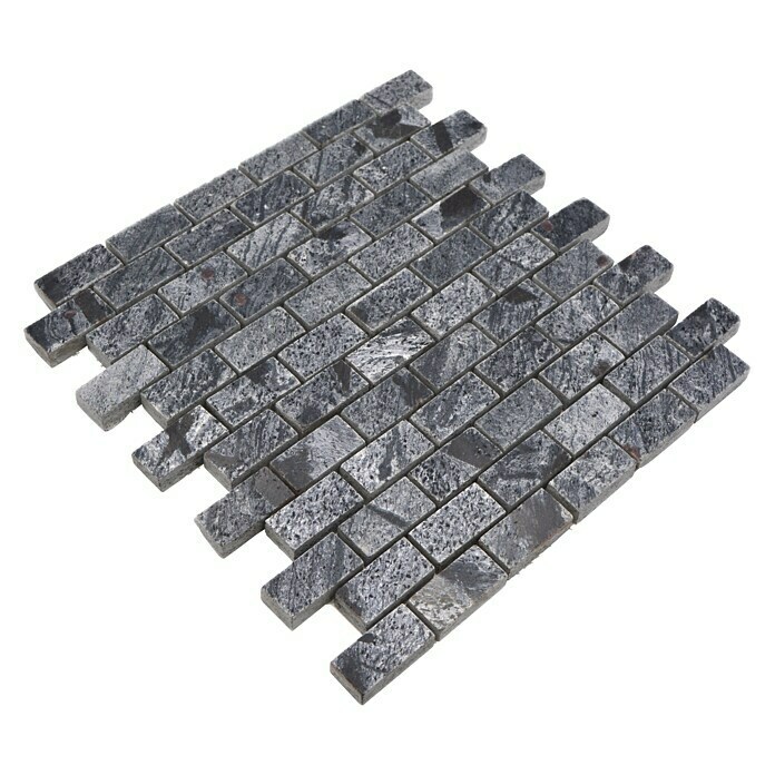 Mosaikfliese Brick XMI 117 (30,5 x 32,5 cm, Silbergrau, Poliert)