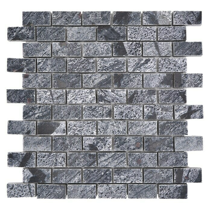 Mosaikfliese Brick XMI 117 (30,5 x 32,5 cm, Silbergrau, Poliert)