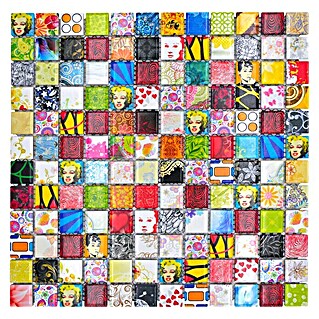 Mosaikfliese Quadrat Mix CG STAR (Mehrfarbig)