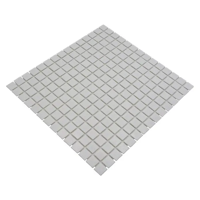 Mosaikfliese Quadrat Uni - 32,7 x 30,5 cm, Weiß, Matt - Quadratische, weiße Mosaikfliese für Wand- und Bodengestaltung. Ideal für Badezimmer oder Küchen, um einen modernen Look zu kreieren.