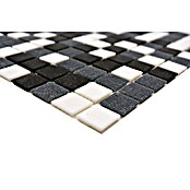 Mosaikfliese Quadrat Mix  (32,7 x 30,5 cm, Schwarz/Grau/Weiß)