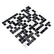 Mosaikfliese Quadrat Mix  (32,7 x 30,5 cm, Schwarz/Grau/Weiß)