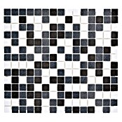 Mosaikfliese Quadrat Mix  (32,7 x 30,5 cm, Schwarz/Grau/Weiß)