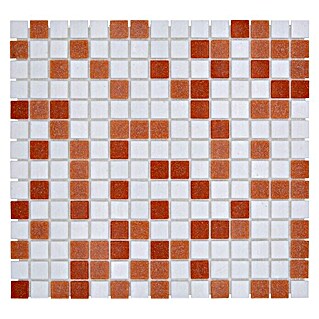 Mosaikfliese Quadrat Mix GM A 155 (32,7 x 30,5 cm, Braun/Weiß, Matt)