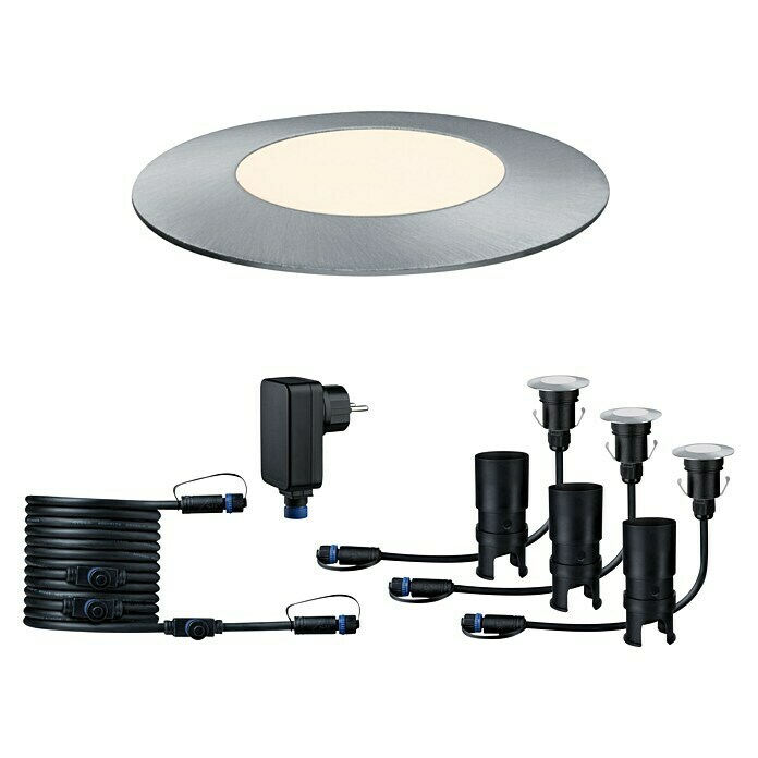 Paulmann Plug & Shine LED-Gartenspot-Set3 x 2,5 W, 24 V, IP65, Höhe: 90 mm Front View