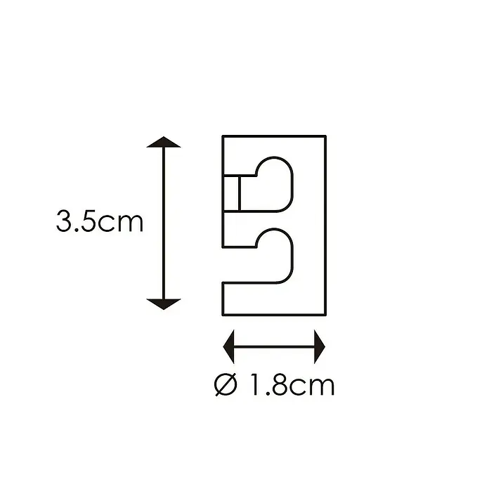 Deckenhaken - Farblos, Ø x H: 1,8 x 3,5 cm - Abbildung einer Kabelschelle mit den Maßen 3,5 cm Höhe und 1,8 cm Durchmesser zur Kabelbefestigung.