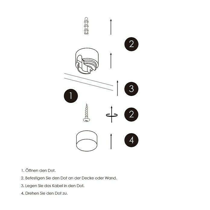 Home Sweet Home Kabelhouder (Zwart, Ø x h: 2 x 2 cm) | BAUHAUS