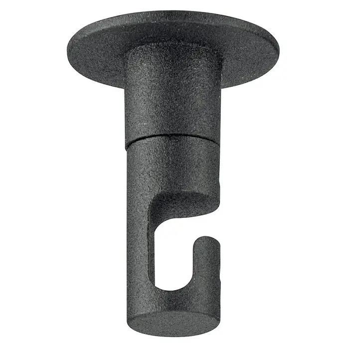 Home Sweet Home Deckenhaken - Schwarz, Ø x H: 3,5 x 5 cm - Detailaufnahme eines schwarzen, texturierten Kleiderhaken. Der Haken ist ideal für die Organisation und Aufbewahrung von Kleidung.