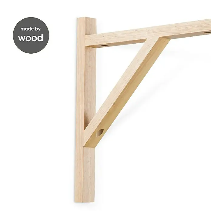 Home Sweet Home Wandhaken für Lampen - Braun, Holz, L x B x H: 29 x 2,7 x 29 cm - Holzregalhalterung mit schlichtem, modernem Design. Ideal für die stilvolle Wandmontage von Regalböden und zur Dekoration Ihres Zuhauses.