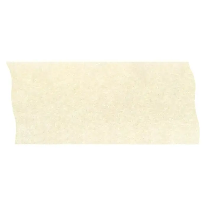Bastelband Filz - Weiß, 250 cm - Nahaufnahme eines Stücks beigefarbenen Maskierungsklebebands, das auf einer schwarzen Oberfläche klebt.