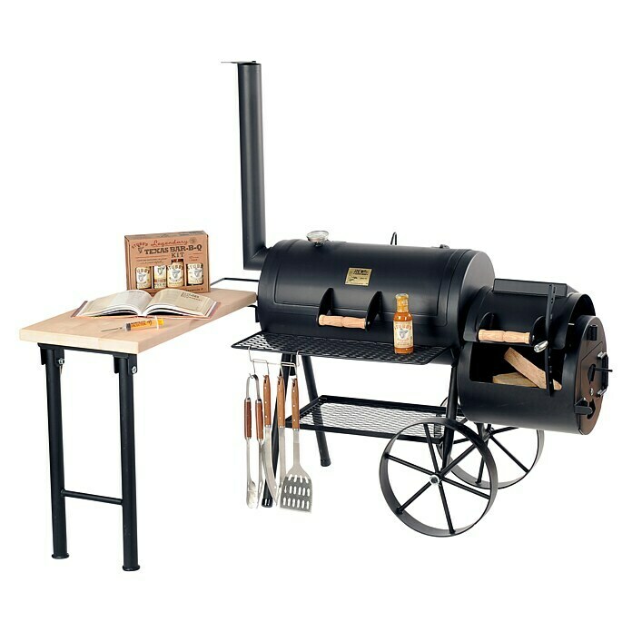 Joe´s Barbeque Smoker ClassicMit Rollwagen, Grillfläche Garkammer: 74 x 39 cm Diagonal View