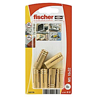 Fischer Messingplug MS 10 x 32 K NV (Metrische schroefdraad, Ø x l: 10 x 32 mm, 6 st.)
