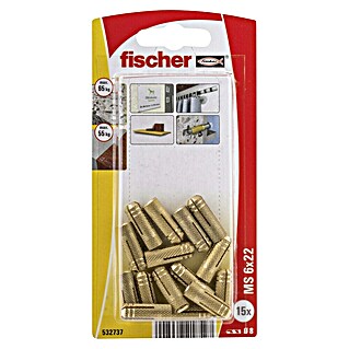 Fischer Messingplug MS 6 x 22 K NV (Metrische schroefdraad, Ø x l: 6 x 22 mm, 15 st.)