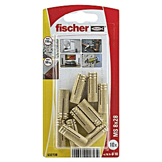 Fischer Messingplug MS 8 x 28 K NV (Metrische schroefdraad, Ø x l: 8 x 28 mm, 10 st.)