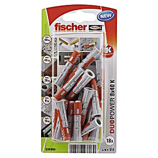 Fischer Duopower Universeelpluggenset K (Diameter plug: 8 mm, Pluglengte: 40 mm, 18 st., Nylon)
