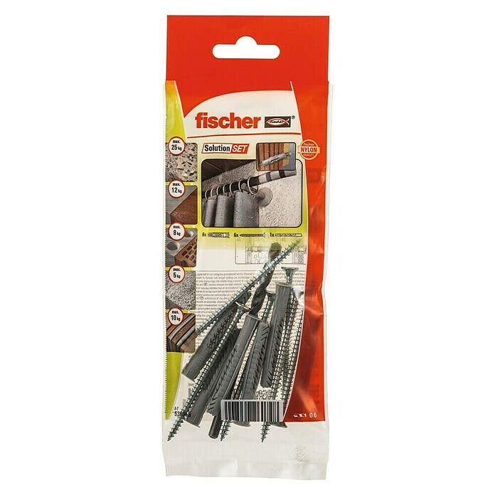 Fischer Bevestigingsset Set Curtain rails B NV (Materiaal plug: Nylon, Diameter boorgat: 6 mm) | BAUHAUS