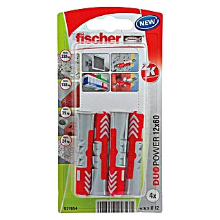Fischer Duopower Universeelpluggen (Ø x l: 12 x 60 mm, 4 st., Nylon)