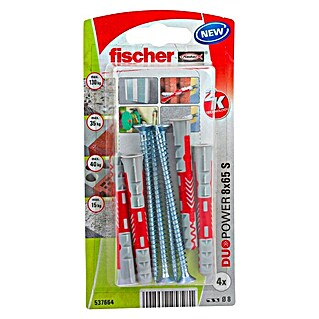 Fischer Pluggen DuoPower 8x65 met schroef K (Ø x l: 8 x 65 mm, 4 st.)