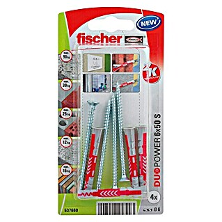 Fischer Pluggen DuoPower 6x50 met schroef K (Ø x l: 6 x 50 mm, 4 st.)