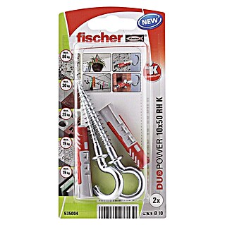 Fischer Universeelpluggen DuoPower 10x50 met ronde haak K (Ø x l: 10 x 50 mm, 2 st.)