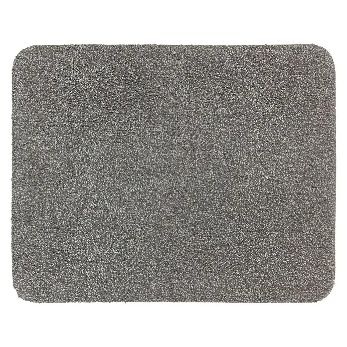 Astra Schmutzfangmatte entra SAUGSTARK - Dunkelgrau, 75 x 130 cm, Material Nutzschicht: 100 % Baumwolle - Grauer, rechteckiger Teppich mit abgerundeten Ecken auf schwarzem Hintergrund, ideal für jeden Raum und stilvoll.