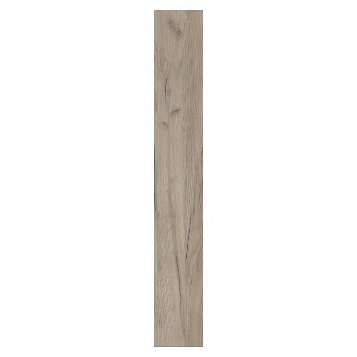 LOGOCLIC Family Laminat Eiche Esperia1.285 x 192 x 7 mm, Landhausdiele, Eiche Esperia - Nahaufnahme eines Paneels mit hellbrauner Holzstruktur, ideal für den Innenausbau und die Gestaltung von Möbeloberflächen.