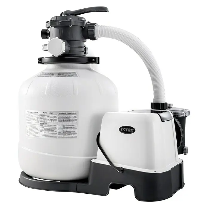 Intex Sandfilteranlage Krystal Clear - Passend für Poolgröße: 56.800 l, Filterleistung: 8.000 l/h - Intex Sandfilteranlage für Pools, sorgt für sauberes Wasser. Robuste Konstruktion für langanhaltende Leistung.