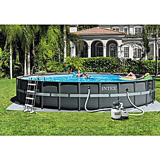 Intex Frame-Pool Ultra Rondo XTR (Ø x H: 732 x 132 cm, Dunkelgrau, 47 240 l)