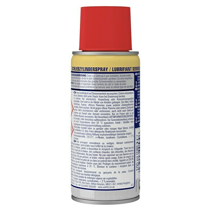 WD-40 Specialist Schließzylinderspray100 ml Back View