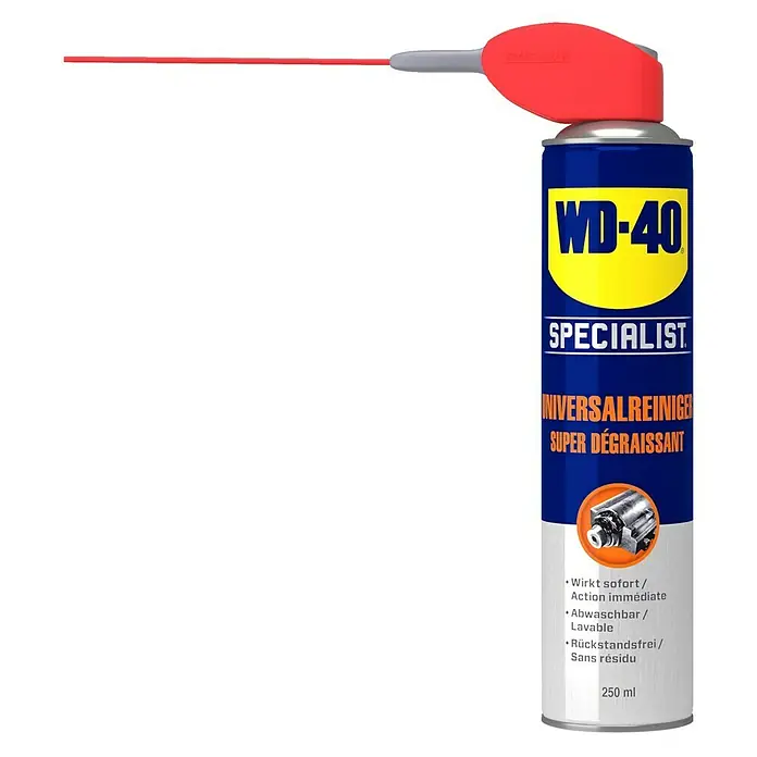 WD-40 Specialist Universalreiniger Smart Straw - 250 ml - WD-40 Specialist Universalreiniger Super Entfetter im Sprühbehälter mit rotem Sprührohr für präzise Anwendung.