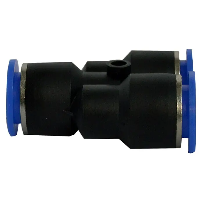 MPC Conector en Y - Diámetro boquilla: 12 mm, 5 ud. - Conector Y neumático negro con extremos azules para mangueras de aire, ideal para una distribución precisa en sistemas de aire comprimido.