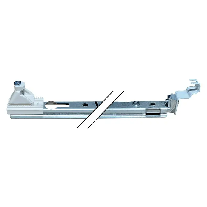 Heizkörper-Befestigung - Heizkörperbauhöhe: 300 - 600 mm, Silber - Aufnahme einer Fenster-Aufhängevorrichtung. Es zeigt die Struktur und die Installationsweise des Fensterbeschlags.