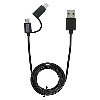 Q-Link USB-adapterkabel zwart, 1 m (1 m, Zwart)