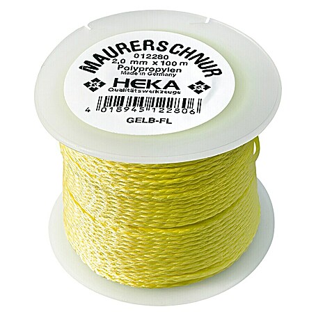 Heka Maurerschnur (Länge: 100 m, Durchmesser: 2 mm, Gelb)