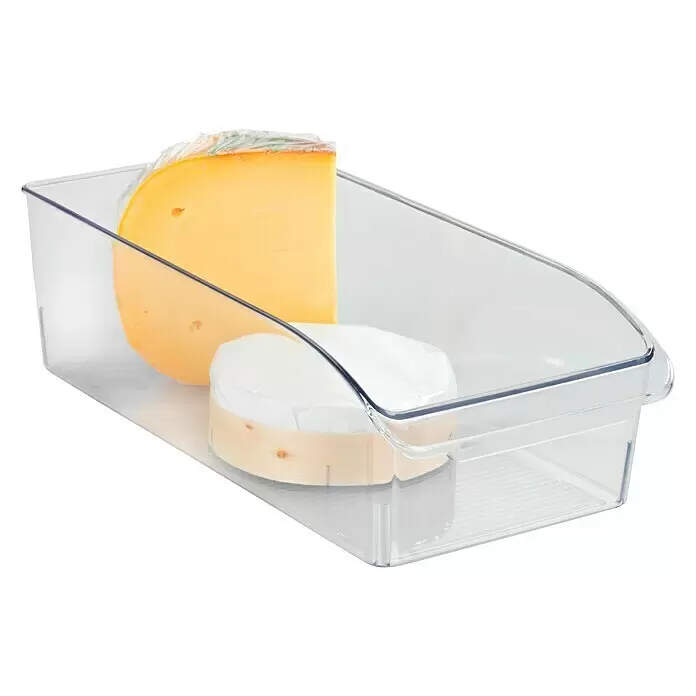 Wenko Organizer - L x B x H: 31 x 15 x 9,5 cm, Transparent - Durchsichtiger Kunststoff-Organizer mit Käsekeil und rundem Weichkäse.