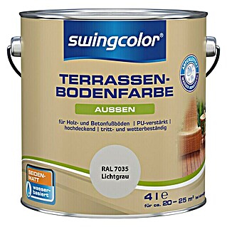 swingcolor Terrassenbodenfarbe RAL 7035 (Lichtgrau, 4 l, Seidenmatt, Wasserbasiert)