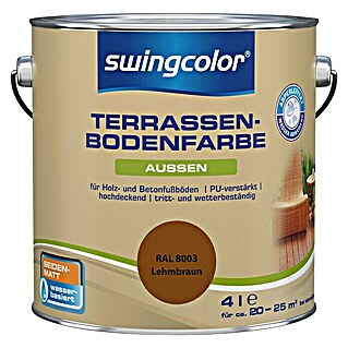 swingcolor Renovierfarbe Terrassenbodenfarbe RAL 8003 (Lehmbraun, 4 l, Seidenmatt, Wasserbasiert)