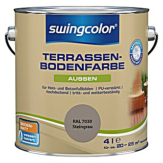 swingcolor Terrassenbodenfarbe RAL 7030 (Steingrau, 4 l, Seidenmatt, Wasserbasiert)