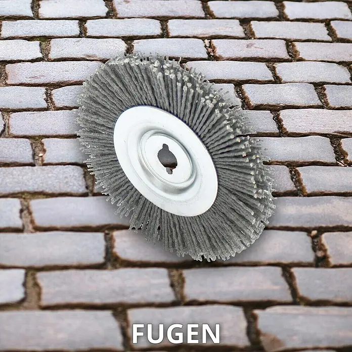 Güde Fugenbürste Nylon - Passend für: Güde Bodenreinigungsbürste GUD 500 - Bürstenaufsatz für Fugenreinigung mit robusten Borsten und Metallbefestigung für effektive Ergebnisse beim Reinigen von Pflastersteinen.