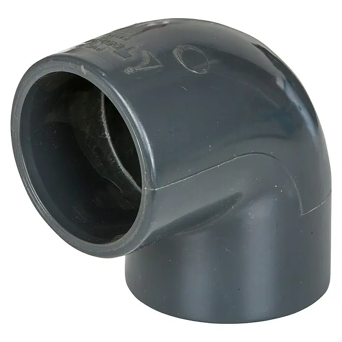 Gre Winkel 90° - 50 mm - Grauer PVC-Winkelverbinder mit 90 Grad Biegung für Sanitär- und Entwässerungsanwendungen. Robust und einfach zu installieren.