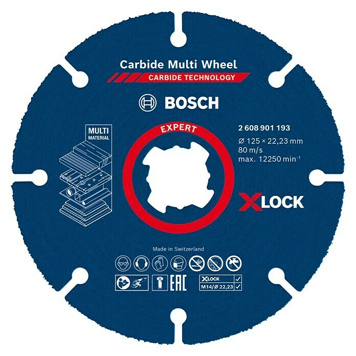 Bosch Professional Expert Karbid-Trennscheibe Carbide Multi WheelDurchmesser: 125 mm Front View