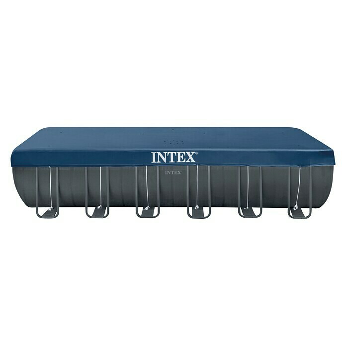 Intex Frame-Pool-Set Ultra Quadra XTRL x B x H: 732 x 366 x 132 cm, Fassungsvermögen: 31,8 m³, Dunkelgrau, Inkl. Sandfilteranlage Front View