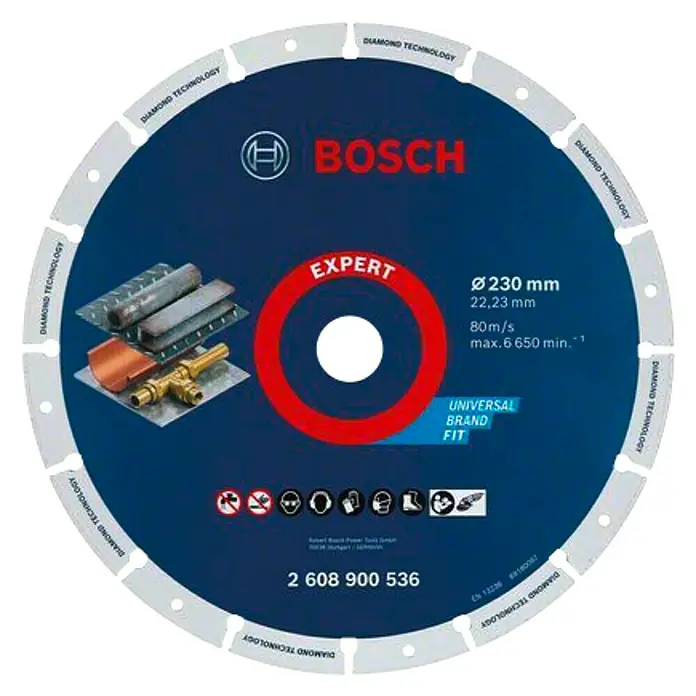 Bosch Professional X-Lock Disco de corte de diamante - Diámetro disco: 230 mm, Apto para: Metal - Disco de diamante Bosch Expert para cortes precisos en diversos materiales, ideal para profesionales.