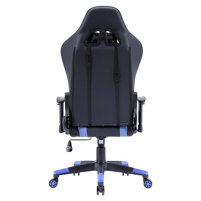Silla de oficina Sam (Negro/Azul, Reposacabezas) | BAUHAUS